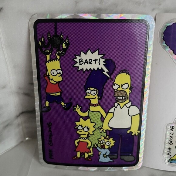 Vintage Lot of 6 The SIMPSONS Vending Machine Prism Stickers Bart Homer Marge - Picture 3 of 9